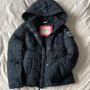 Black puffer jacket- Abercrombie & Fitch